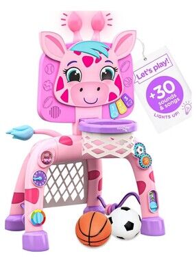 Move2Play, Giraffe Basketball Hoop & Soccer Goal Activity Center